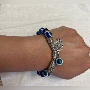 Bracelet evil eye beaded/ SK Couture